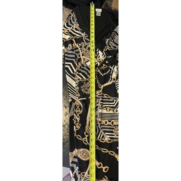 Cache Black Faux Wrap Horse Bit Fitted 3/4 Sleeve Dress Sz M - Picture 9 of 10